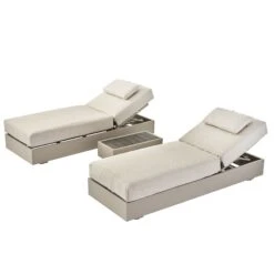 Jardin Aluminium Outdoor Sun Lounger Set, Pumice -Daals OD ALU1 PUMICE SUNLG SET WB1