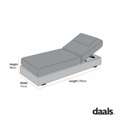 Jardin Aluminium Outdoor Sun Lounger, Pumice -Daals OD ALU1 SUNLG CHART 1