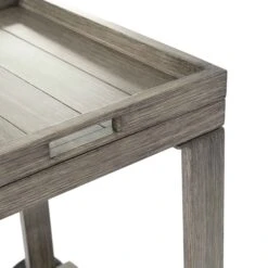 Montrose Aluminium Outdoor Bar Cart, Brushed Silver Oak -Daals OD ALU2 WGREY CART detail1