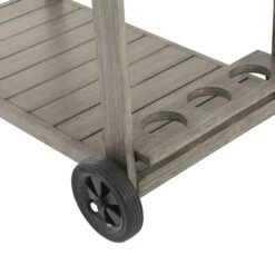Montrose Aluminium Outdoor Bar Cart, Brushed Silver Oak -Daals OD ALU2 WGREY CART detail2