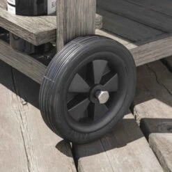 Montrose Aluminium Outdoor Bar Cart, Brushed Silver Oak -Daals OD ALU2 WGREY CART scene3