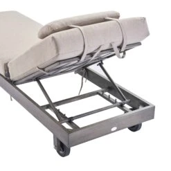 Montrose Aluminium Outdoor Sun Lounger, Brushed Silver Oak -Daals OD ALU2 WGREY SUNLG detail1