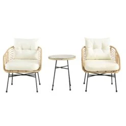 St Loy Natural Rattan Bistro Set With Table -Daals OD BISTR 024 WB2