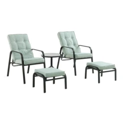 Champneys 2-Seater Steel And Fabric Outdoor Reclining Bistro Set With Stool, Sage Green 12 Champneys 2-Seater Steel And Fabric Outdoor Reclining Bistro Set With Stool, Sage Green -Daals OD BISTR 1069 GREEN GIF