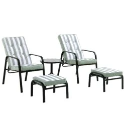 Champneys 2-Seater Steel And Fabric Outdoor Reclining Bistro Set With Stool, Sage Green 13 Champneys 2-Seater Steel And Fabric Outdoor Reclining Bistro Set With Stool, Sage Green -Daals OD BISTR 1069 SAGE WB1