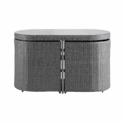 Granchester Rattan Balcony Bistro Set, Grey 19 Granchester Rattan Balcony Bistro Set, Grey -Daals OD BISTR 7034 DARKGREY WB2