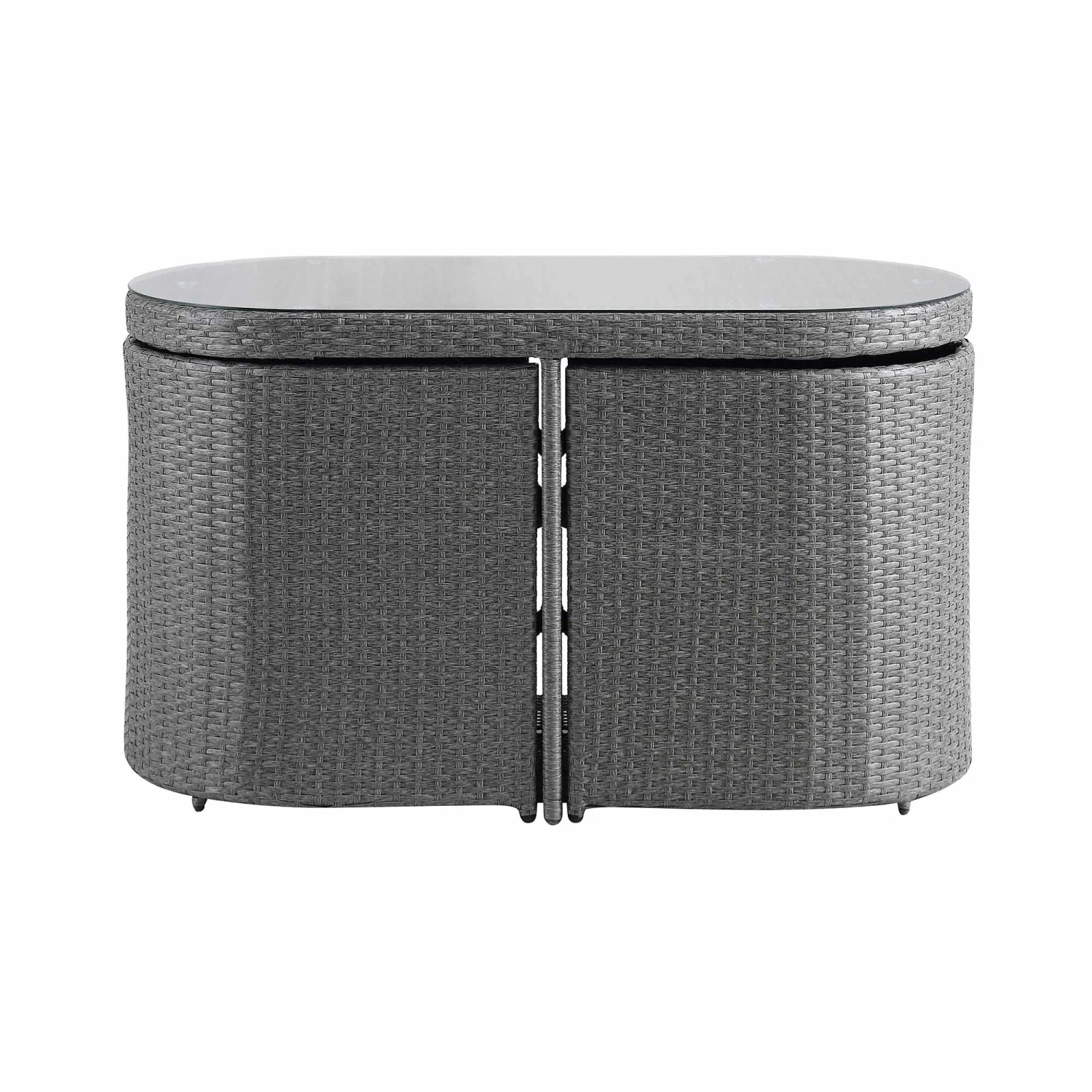 Granchester Rattan Balcony Bistro Set, Grey 7 Granchester Rattan Balcony Bistro Set, Grey - Image 7