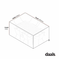 Cover For Cliveden Outdoor Aluminium Washed Wood Effect Dining Set With Rattan Dining Chairs 7 Cover For Cliveden Outdoor Aluminium Washed Wood Effect Dining Set With Rattan Dining Chairs -Daals OD COVER 1007 CHART