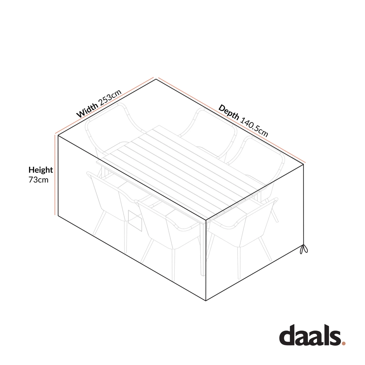 Cover For Cliveden Outdoor Aluminium Washed Wood Effect Dining Set With Rattan Dining Chairs 4 Cover For Cliveden Outdoor Aluminium Washed Wood Effect Dining Set With Rattan Dining Chairs - Image 4