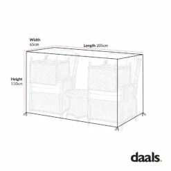 Cover For Hampshire 2-Seater Round Wicker Reclining Bistro Set With Stools -Daals OD COVER 108 CHART