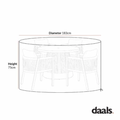 Cover For Pedra Rope And Aluminium Outdoor 4-Seater Round Dining Set -Daals OD COVER 2092 CHART