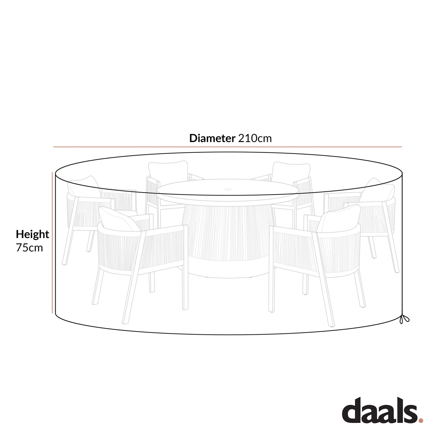 Cover For Pedra Rope And Aluminium Outdoor 6-Seater Round Dining Set 3 Cover For Pedra Rope And Aluminium Outdoor 6-Seater Round Dining Set - Image 3