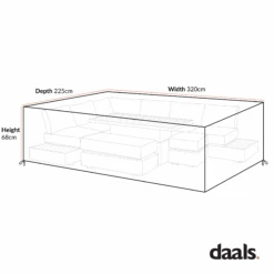 Cover For Jardin Aluminium Large Corner Casual Dining Set -Daals OD COVER 905 CHART JARDIN