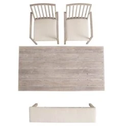 Earlswood Aluminium Washed Wood Effect Dining Set With Bench -Daals OD DINE 1001 NAT WB3