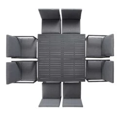 Albany Aluminium 9-Piece Outdoor Cube Dining Set, Grey -Daals OD DINE 1024 GREY WB3