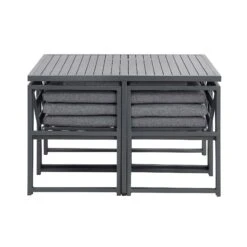 Albany Aluminium 9-Piece Outdoor Cube Dining Set, Grey -Daals OD DINE 1024 GREY WB4