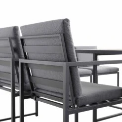 Albany Aluminium 9-Piece Outdoor Cube Dining Set, Grey -Daals OD DINE 1024 GREY detail2