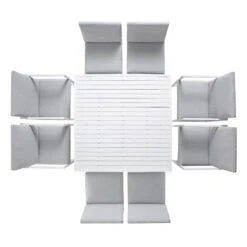 Albany Aluminium 9-Piece Outdoor Cube Dining Set, White -Daals OD DINE 1024 WHITE WB3
