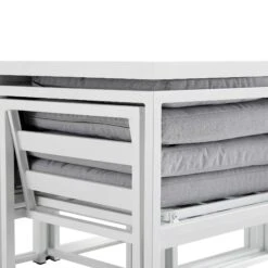 Albany Aluminium 9-Piece Outdoor Cube Dining Set, White -Daals OD DINE 1024 WHITE detail6