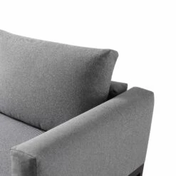 Calabasas Large Outdoor Fabric And Aluminium Corner Casual Dining Set With Rising Table, Dark Grey -Daals OD DINE 1027 DARKGREY detail4