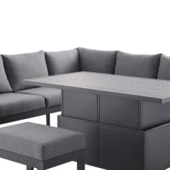 Albany Aluminium Large Corner Casual Dining Set With Rising Table, Grey -Daals OD DINE 1045 GREY detail1