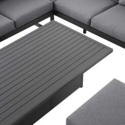 Albany Aluminium Large Corner Casual Dining Set With Rising Table, Grey -Daals OD DINE 1045 GREY detail2