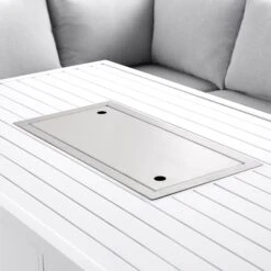 Albany Aluminium Large Corner Casual Dining Set With Firepit Table, White 27 Albany Aluminium Large Corner Casual Dining Set With Firepit Table, White -Daals OD DINE 1046 WHITE detail4