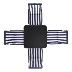 Champneys 4-Seater Steel And Fabric Outdoor Patio Dining Set With Parasol, Navy Blue 17 Champneys 4-Seater Steel And Fabric Outdoor Patio Dining Set With Parasol, Navy Blue -Daals OD DINE 1048 BLUE WB2