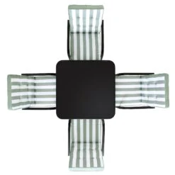 Champneys 4-Seater Steel And Fabric Outdoor Patio Dining Set With Parasol, Sage Green -Daals OD DINE 1048 SAGE WB2