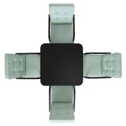 Champneys 4-Seater Steel And Fabric Outdoor Patio Dining Set With Parasol, Sage Green -Daals OD DINE 1048 SAGE WB3