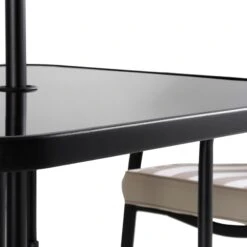 Champneys 4 Seater Steel And Fabric Outdoor Patio Dining Set With Parasol, Taupe -Daals OD DINE 1048 TAUPE detail1