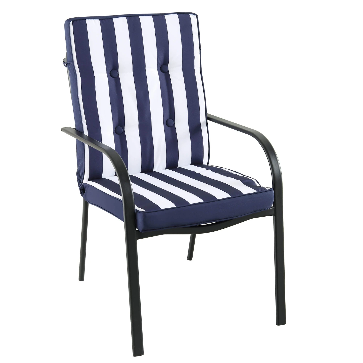 Champneys 6-Seater Steel And Fabric Outdoor Patio Dining Set With Crank Parasol, Blue 11 Champneys 6-Seater Steel And Fabric Outdoor Patio Dining Set With Crank Parasol, Blue - Image 11