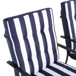 Champneys 6-Seater Steel And Fabric Outdoor Patio Dining Set With Crank Parasol, Blue 26 Champneys 6-Seater Steel And Fabric Outdoor Patio Dining Set With Crank Parasol, Blue -Daals OD DINE 1049 BLUE detail1