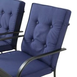 Champneys 6-Seater Steel And Fabric Outdoor Patio Dining Set With Crank Parasol, Blue 28 Champneys 6-Seater Steel And Fabric Outdoor Patio Dining Set With Crank Parasol, Blue -Daals OD DINE 1049 BLUE detail3