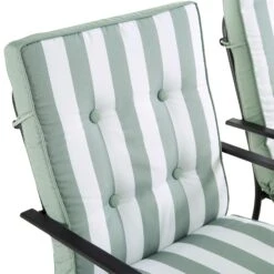 Champneys 6-Seater Steel And Fabric Outdoor Patio Dining Set With Crank Parasol, Sage Green -Daals OD DINE 1049 SAGE detail2