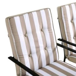 Champneys 6-Seater Steel And Fabric Outdoor Patio Dining Set With Crank Parasol, Taupe -Daals OD DINE 1049 TAUPE detail1