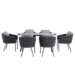 Montebello 6-Seater Outdoor Black Rope And Aluminium Oval Dining Set With Grey Ceramic Dining Table 16 Montebello 6-Seater Outdoor Black Rope And Aluminium Oval Dining Set With Grey Ceramic Dining Table -Daals OD DINE 1072 BLACK WB3