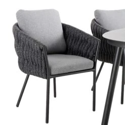 Montebello 6-Seater Outdoor Black Rope And Aluminium Oval Dining Set With Grey Ceramic Dining Table 17 Montebello 6-Seater Outdoor Black Rope And Aluminium Oval Dining Set With Grey Ceramic Dining Table -Daals OD DINE 1072 BLACK detail1