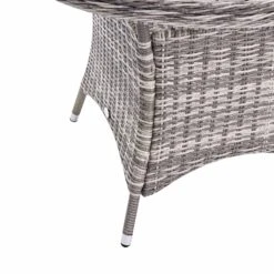 Hampshire 4-Seater Round Wicker Rattan Dining Set, Light Grey -Daals OD DINE 110 LGREY SET detail3