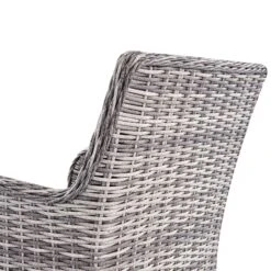 Hampshire 4-Seater Round Wicker Rattan Dining Set, Light Grey -Daals OD DINE 110 LGREY SET detail5