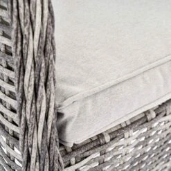 Hampshire 4-Seater Round Wicker Rattan Dining Set, Light Grey -Daals OD DINE 110 LGREY SET detail6
