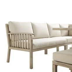 Earlswood Aluminium Washed Wood Effect Large Corner Sofa Set With Rising Table -Daals OD DINE 1245 NAT detail1