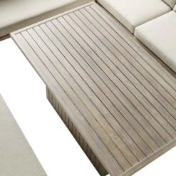Earlswood Aluminium Washed Wood Effect Large Corner Sofa Set With Rising Table -Daals OD DINE 1245 NAT detail3