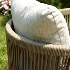 Pedra Rope And Aluminium Outdoor 4-Seater Round Dining Set, Natural -Daals OD DINE 2092 NAT SET scene7