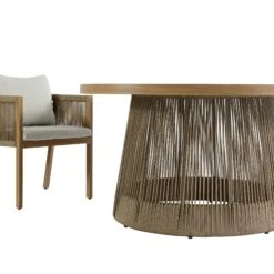 Pedra Rope And Aluminium Outdoor 6-Seater Round Dining Set, Natural 32 Pedra Rope And Aluminium Outdoor 6-Seater Round Dining Set, Natural -Daals OD DINE 2094 NAT SET detail2