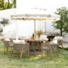 Pedra Rope And Aluminium Outdoor 6-Seater Round Dining Set, Natural