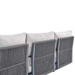 Pedra Rope And Aluminium Large Corner Casual Dining Set With Rising Table, Grey -Daals OD DINE 4980 GREY SET detail2