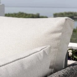 Pedra Rope And Aluminium Large Corner Casual Dining Set With Rising Table, Grey -Daals OD DINE 4980 GREY SET scene5