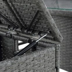 Granchester Rattan Rectangular Corner Dining Sofa Set With Rising Table, Grey -Daals OD DINE 6421 DARKGREY detail6