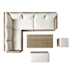 Granchester Rattan Rectangular Corner Dining Sofa Set With Rising Table, Natural 27 Granchester Rattan Rectangular Corner Dining Sofa Set With Rising Table, Natural -Daals OD DINE 6421 NAT WB5